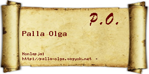 Palla Olga névjegykártya